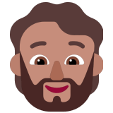 🧔🏽 Person: Medium Skin Tone, Beard, Emoji by Microsoft