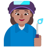👩🏽‍🏭 Fabrikarbeiterin: Mittlere Hautfarbe Emoji von Microsoft