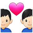 👨🏻‍❤️‍👨🏻 Couple with Heart: Man, Man, Light Skin Tone, Emoji by Samsung