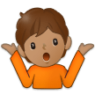 🤷🏽 Personne Qui Hausse Les Épaules : Peau Légèrement Mate Emoji par Samsung
