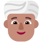 👳🏽 Person Wearing Turban: Medium Skin Tone, Emoji by Microsoft