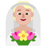 👰🏼 Person with Veil: Medium-Light Skin Tone, Emoji by Microsoft