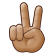 ✌🏽 Victory Hand: Medium Skin Tone, Emoji by Samsung