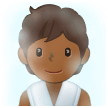 🧖🏾 Person in Dampfsauna: Mitteldunkle Hautfarbe Emoji von Samsung