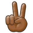 ✌🏾 Victory Hand: Medium-Dark Skin Tone, Emoji by Samsung