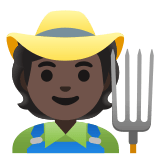 🧑🏿‍🌾 Farmer: Dark Skin Tone, Emoji by Google