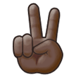 ✌🏿 Victory Hand: Dark Skin Tone, Emoji by Samsung