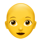 👩‍🦲 Frau: Glatze Emoji von Apple