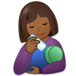 👩🏾‍🍼 Woman Feeding Baby: Medium-Dark Skin Tone, Emoji by Samsung