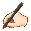 ✍🏻 Writing Hand: Light Skin Tone, Emoji by Samsung
