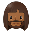 🧔🏾‍♀️ Woman: Medium-Dark Skin Tone, Beard, Emoji by Samsung