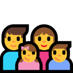 👨‍👩‍👧‍👦 Familie: Mann, Frau, Mädchen Und Junge Emoji von Microsoft