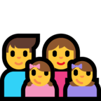 👨‍👩‍👧‍👧 Familie: Mann, Frau, Mädchen Und Mädchen Emoji von Microsoft