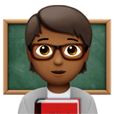 🧑🏾‍🏫 Lehrer(in): Mitteldunkle Hautfarbe Emoji von Apple