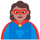 🦸🏽‍♀️ Woman Superhero: Medium Skin Tone, Emoji by Microsoft