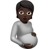 🫄🏿 Pregnant Person: Dark Skin Tone, Emoji by Apple
