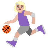 ⛹🏼‍♀️ Woman Bouncing Ball: Medium-Light Skin Tone, Emoji by Microsoft