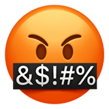 🤬 Face with Symbols on Mouth, Emoji by Apple
