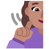 🧏🏽‍♀️ Глухая Женщина: Средний Тон Кожи, смайлик от Microsoft