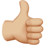 👍🏼 Thumbs Up: Medium-Light Skin Tone, Emoji by Apple