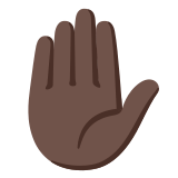 ✋🏿 Erhobene Hand: Dunkle Hautfarbe Emoji von Google