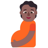 🫄🏾 Pregnant Person: Medium-Dark Skin Tone, Emoji by Microsoft