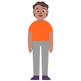 🧍🏽 Stehende Person: Mittlere Hautfarbe Emoji von Microsoft