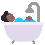 🛀🏾 Person Taking Bath: Medium-Dark Skin Tone, Emoji by Microsoft