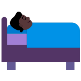🛌🏿 Person in Bed: Dark Skin Tone, Emoji by Microsoft