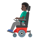 👨🏿‍🦼 Mann in Elektrischem Rollstuhl: Dunkle Hautfarbe Emoji von Google