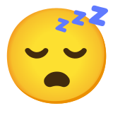 😴 Visage Somnolent Emoji par Google