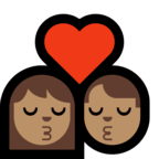 👩🏽‍❤️‍💋‍👨🏽 Kiss: Woman, Man, Medium Skin Tone, Emoji by Microsoft
