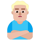 🙎🏼‍♂️ Man Pouting: Medium-Light Skin Tone, Emoji by Microsoft