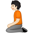 🧎🏻 Person Kneeling: Light Skin Tone, Emoji by Samsung