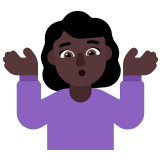 🤷🏿‍♀️ Woman Shrugging: Dark Skin Tone, Emoji by Microsoft