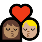 👩🏽‍❤️‍💋‍👨🏼 Kiss: Woman, Man, Medium Skin Tone, Medium-Light Skin Tone, Emoji by Microsoft