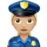 👮🏼‍♀️ Woman Police Officer: Medium-Light Skin Tone, Emoji by Apple