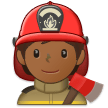 🧑🏾‍🚒 Feuerwehrmann/-Frau: Mitteldunkle Hautfarbe Emoji von Samsung