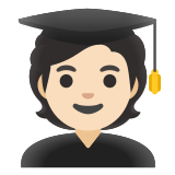 🧑🏻‍🎓 Student(in): Helle Hautfarbe Emoji von Google