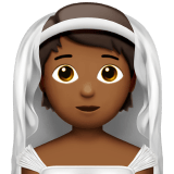 👰🏾 Person with Veil: Medium-Dark Skin Tone, Emoji by Apple