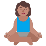 🧘🏽‍♀️ Woman in Lotus Position: Medium Skin Tone, Emoji by Microsoft