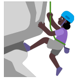 🧗🏿‍♀️ Woman Climbing: Dark Skin Tone, Emoji by Microsoft