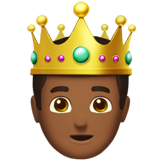 🤴🏾 Prince: Medium-Dark Skin Tone, Emoji by Apple