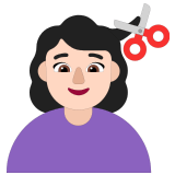 💇🏻‍♀️ Woman Getting Haircut: Light Skin Tone, Emoji by Microsoft