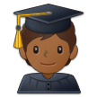 🧑🏾‍🎓 Student(in): Mitteldunkle Hautfarbe Emoji von Samsung