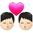 👨🏻‍❤️‍💋‍👨🏻 Kiss: Man, Man, Light Skin Tone, Emoji by Samsung
