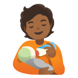 🧑🏾‍🍼 Person Feeding Baby: Medium-Dark Skin Tone, Emoji by Google