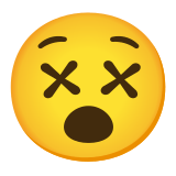 😵 Benommenes Gesicht Emoji von Google