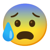 😰 Besorgtes Gesicht Mit Schweißtropfen Emoji von Google