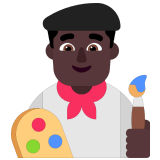 👨🏿‍🎨 Künstler: Dunkle Hautfarbe Emoji von Microsoft